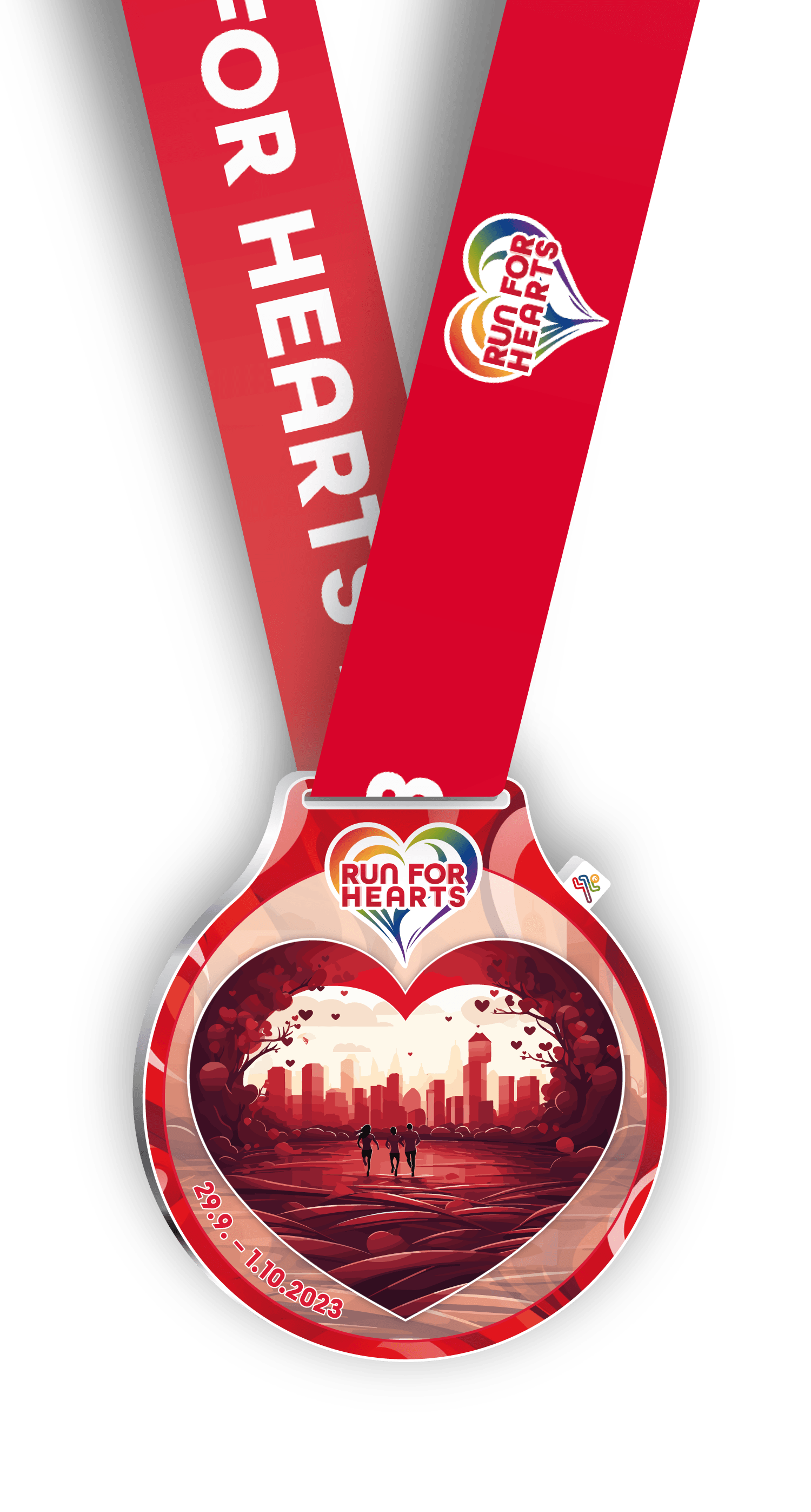 Die Medaille zum Run For Hearts 2023
